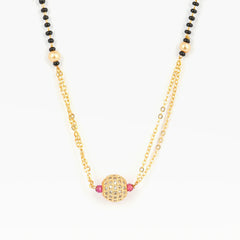 Traditional gold polished short mangalsutra - Rukhmani