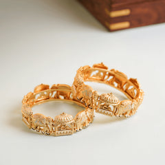 Best Temple Design Gold Plated Rajwadi Bangles