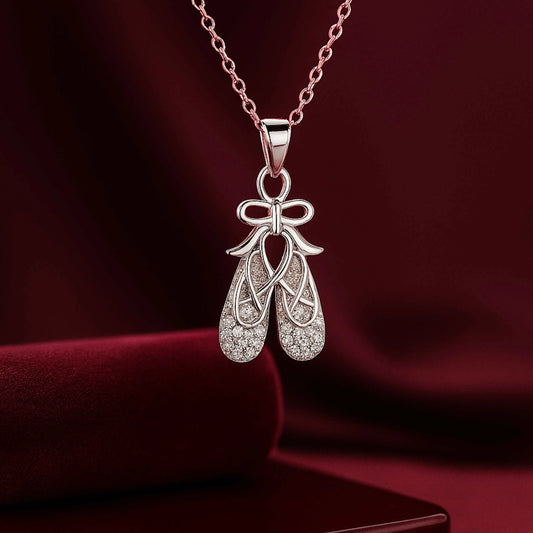 Ballet Shoes Pendant in 925 Sterling Silver