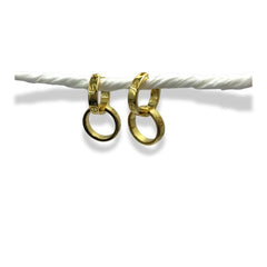 925 Sterling Silver Gold-Plated Double Hoop Earrings with Screw Detailing