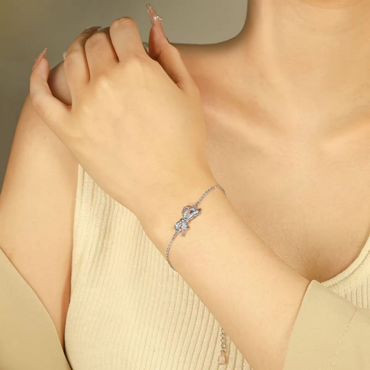925 Sterling Silver Delicate Round Stone Bracelet