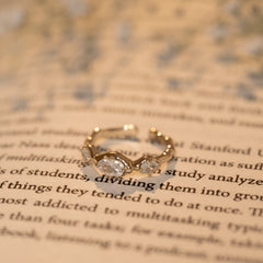 Latest Design White Clear Stone Diamond Gold Plated Rings
