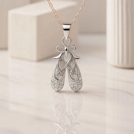 Ballet Shoes Pendant in 925 Sterling Silver