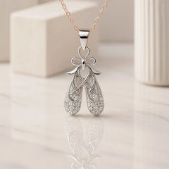 Ballet Shoes Pendant in 925 Sterling Silver