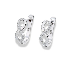 925 Sterling Silver Heart Motif Earrings | Rhodium Plated with Cubic Zirconia