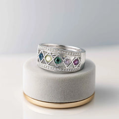 Spectrum Harmony 925 Sterling Silver Geometric Ring