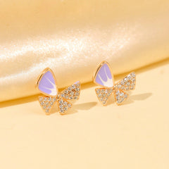 Lilac Butterfly Diamond Studs - Rukhmani