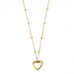 Heart Shape Mother Of Pearl Anti Tarnish Chain Pendant - Rukhmani