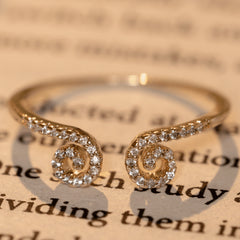 Aron Diamond Spiral Design Adjustable Gold Plated Rings