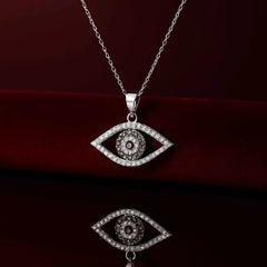 Evil Eye Sparkle Pendant in 925 Sterling Silver