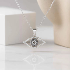 Evil Eye Sparkle Pendant in 925 Sterling Silver