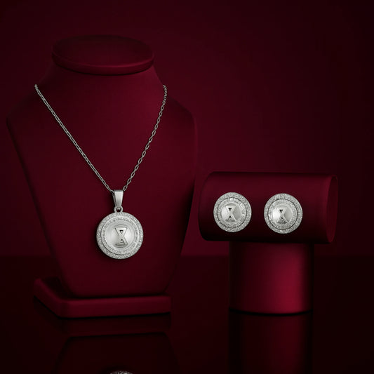 925 Sterling Silver Crystal Orbit Jewellery Set