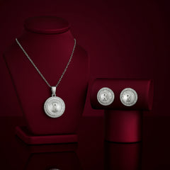 925 Sterling Silver Crystal Orbit Jewellery Set