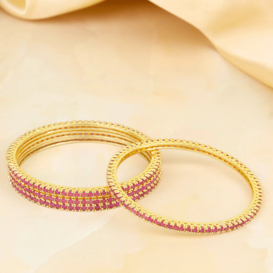 Gold Plated Lightweight Gulabi Beautiful Bangles
