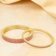 Gold Plated Lightweight Gulabi Beautiful Bangles