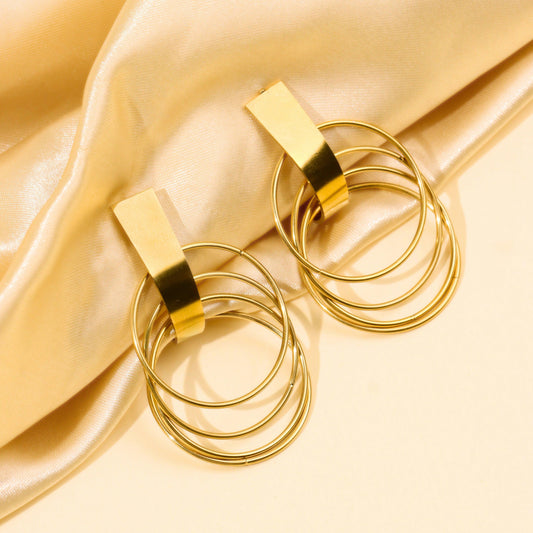 Moonlit Hoops Gold Plated Corean Style Earrings - Rukhmani