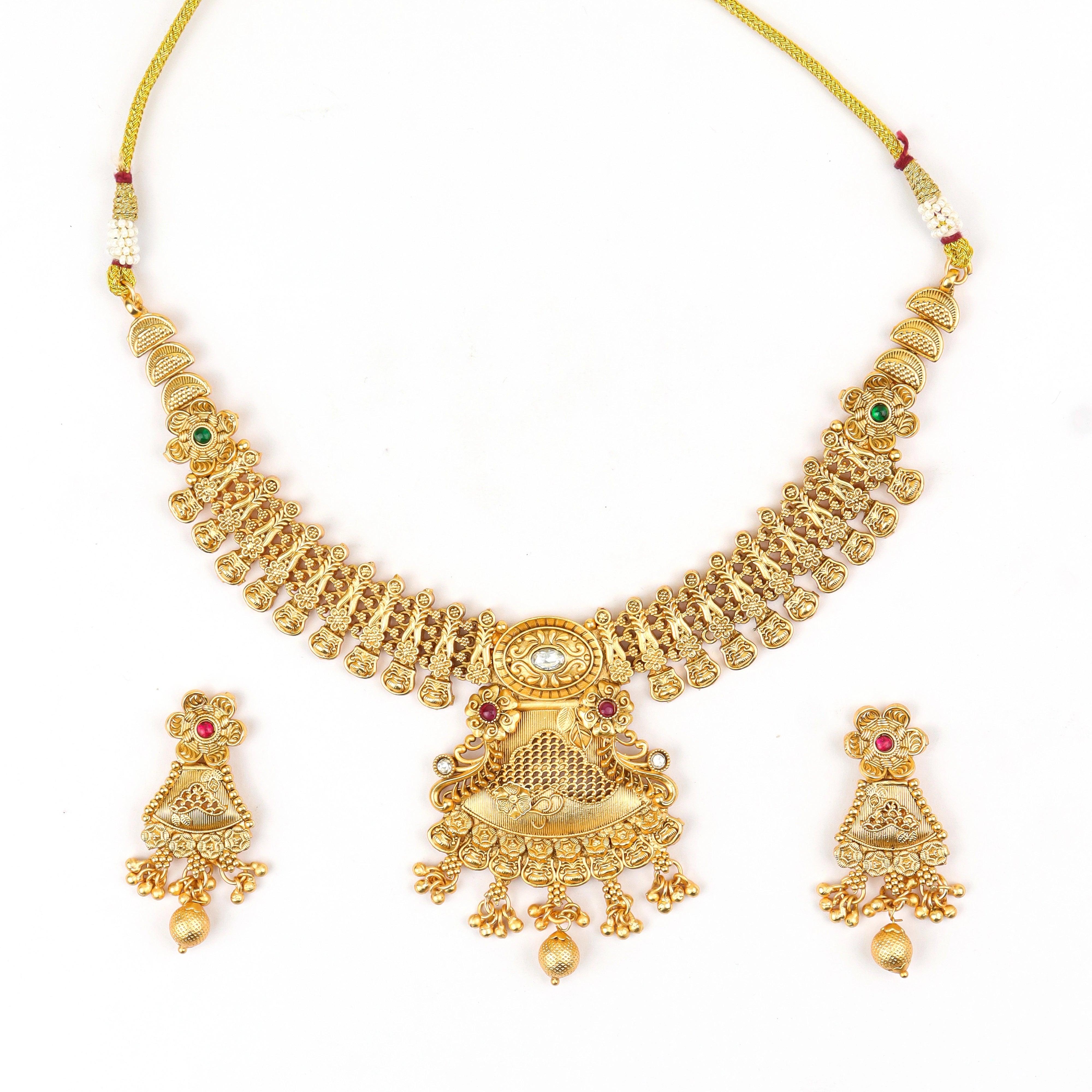 Classic South Indian Temple Necklace - Rukhmani