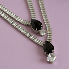 Fancy Spinel Diamond Pendant Necklace Set with Earrings - Rukhmani