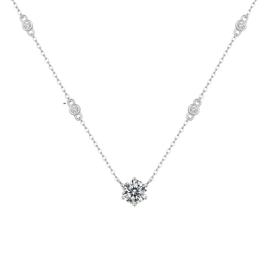 Shimmering Round Cut Cubic Zirconia Necklace & Earrings Set
