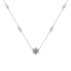 Shimmering Round Cut Cubic Zirconia Necklace & Earrings Set