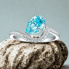 925 Sterling Silver Elegant Pear Radiance Ring