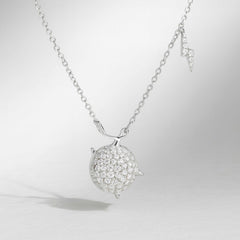 925 Sterling Silver Turtle Pendant Necklace | Rhodium Plated with Cubic Zirconia