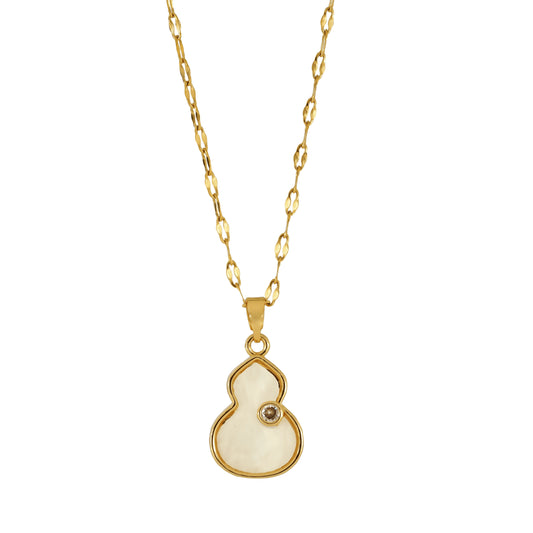 Fancy Gold Plated Mother of Pearl Pendant Chain