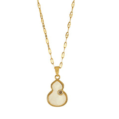 Fancy Gold Plated Mother of Pearl Pendant Chain