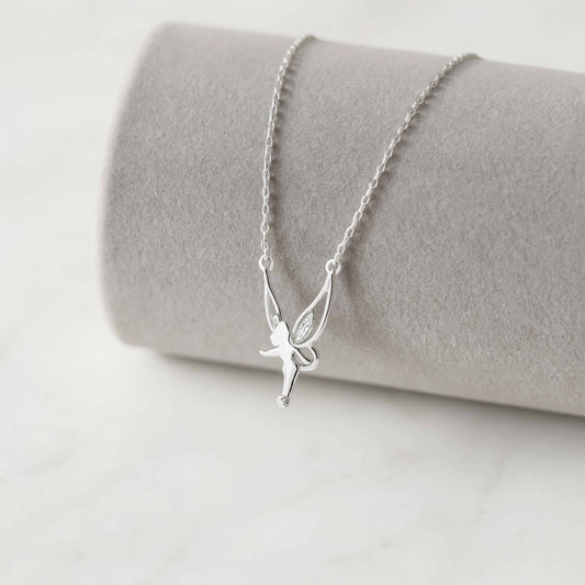 925 Sterling Silver Fairy Pendant Necklace