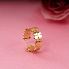 Adjustable Gold Plated Fancy Design Ring