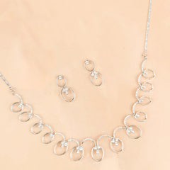 Celestial Diamond Necklace with Earrings - Rukhmani