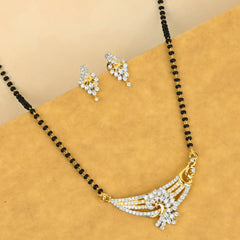 Latest Fancy Gold Plated American Diamond Pendant Mangalsutra