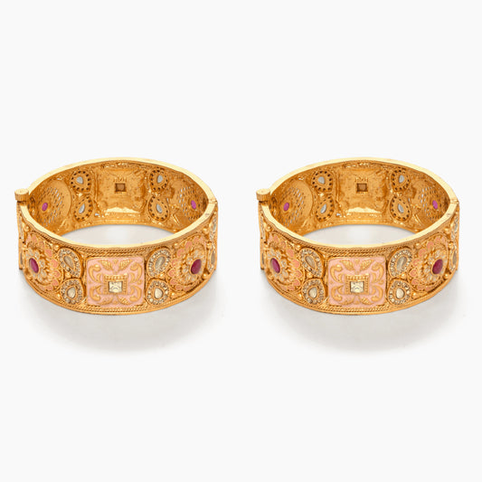 Antique gold plated rajwadi kada