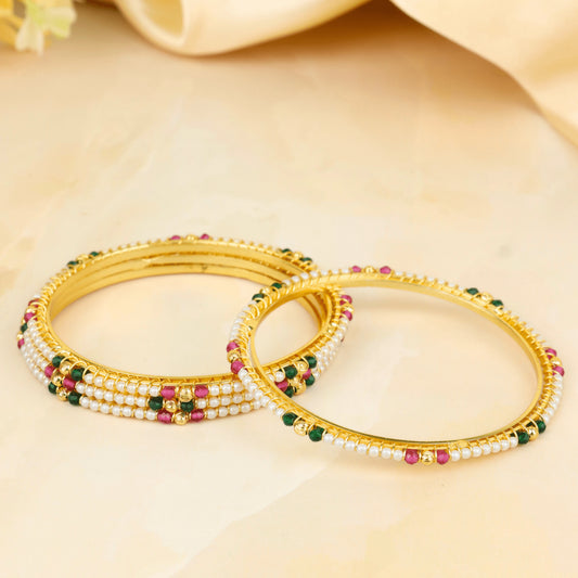 Designer Heera Moti Maharashtrian Gold Plated Bangles