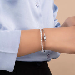 Adjustable uniquely design Silver plated Bracelet - Rukhmani