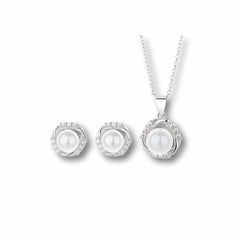 925 Sterling Silver Pearl Elegance Jewellery Set