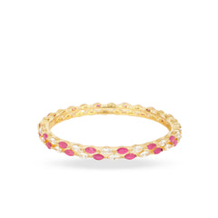 Excellent Design Duet Pink and White Diamond Bangles - Rukhmani