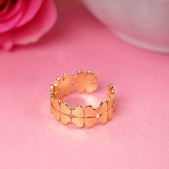 Adjustable Gold Plated Fancy Design Ring