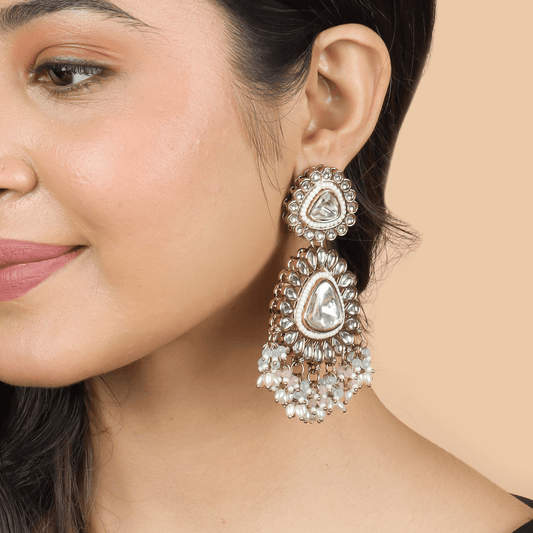 Fancy Diamond Heritage Polki Jhumkas - Rukhmani