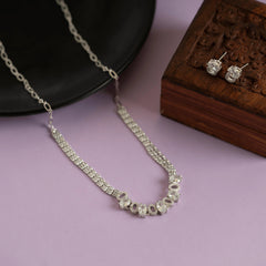 Real Fancy Diamond Necklace Set with Earrings - Rukhmani