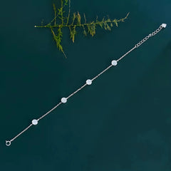 925 Sterling Silver Cross Design Zircon Bracelet (SB035)