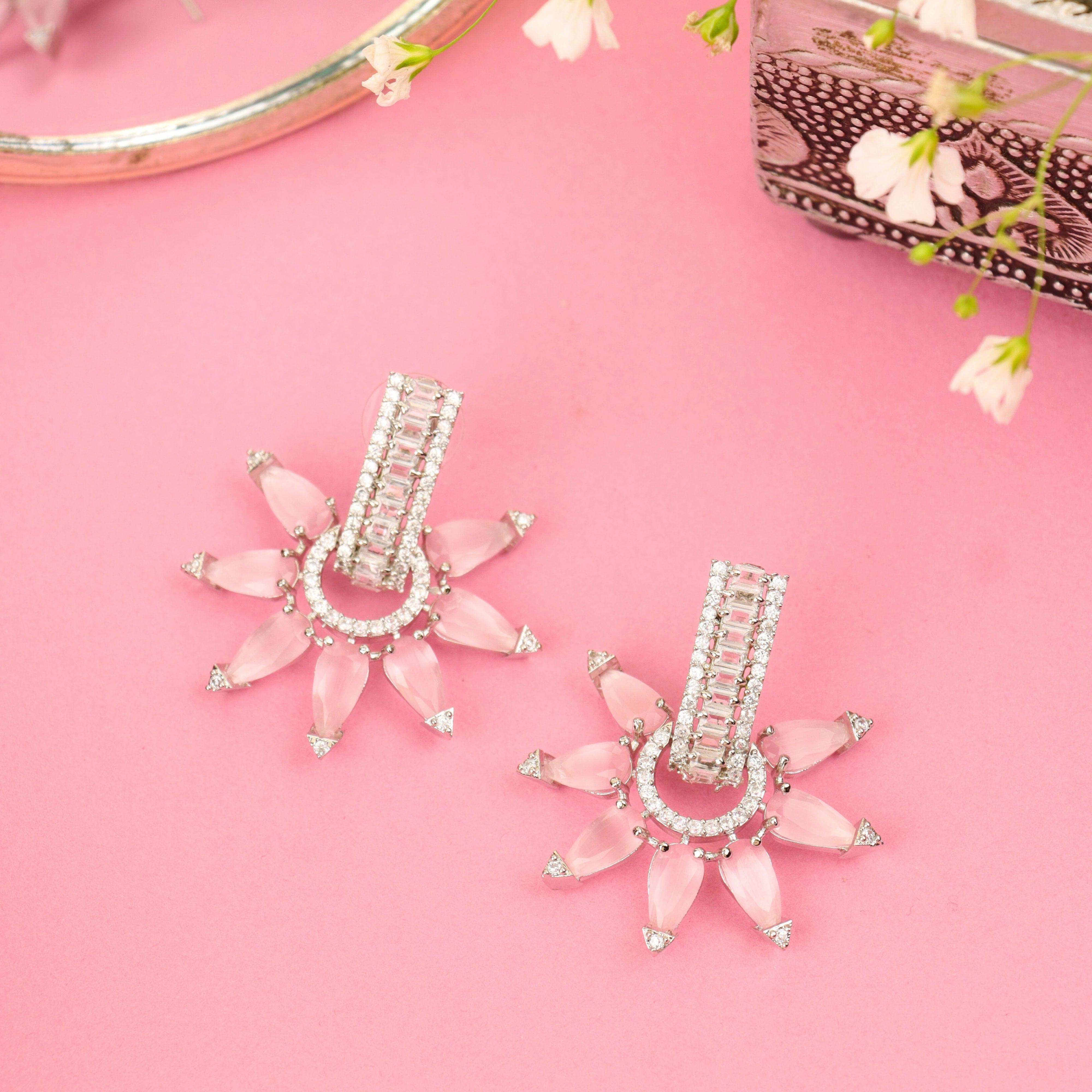 Velvet Shine Purple Stone Earring - Rukhmani