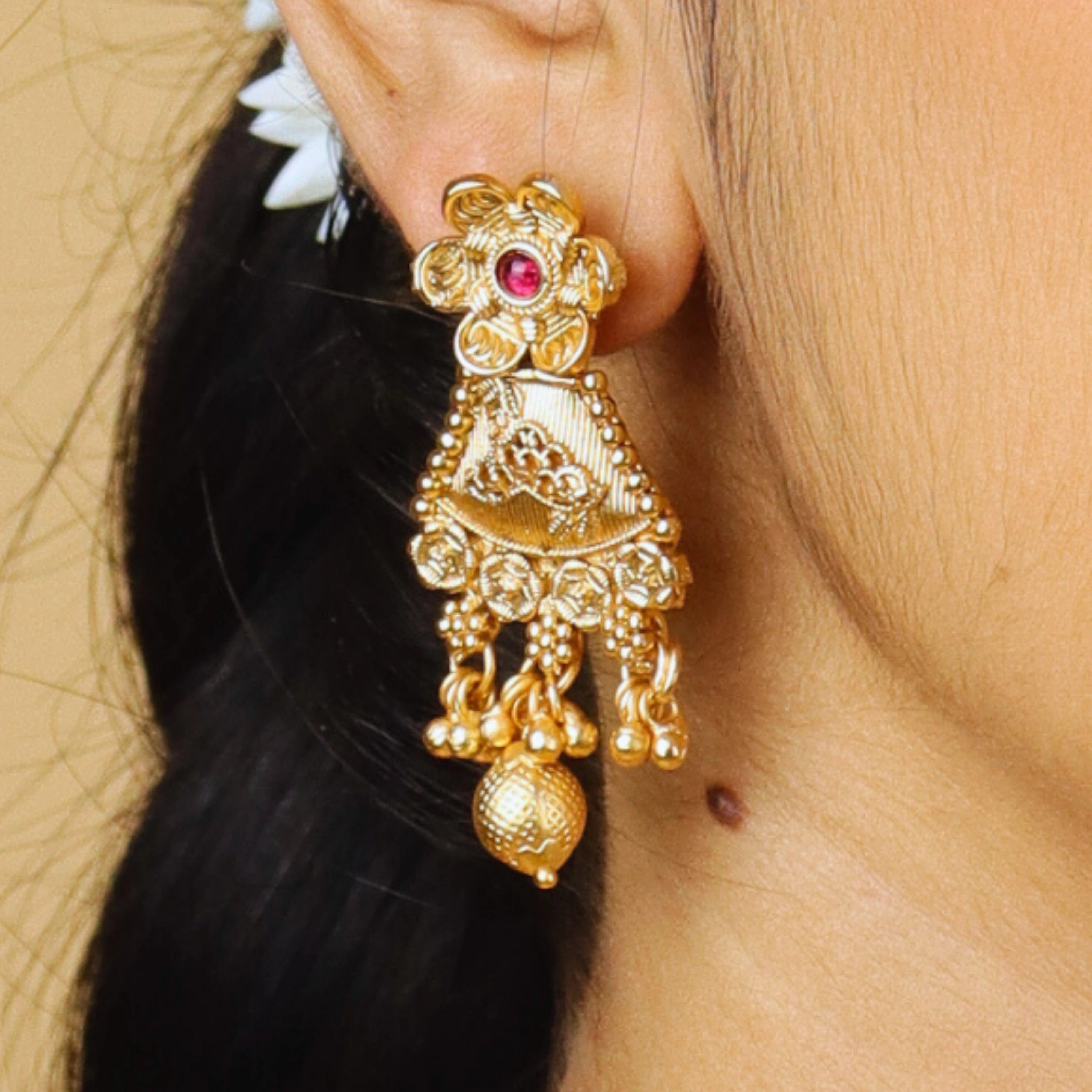 Classic South Indian Temple Necklace - Rukhmani