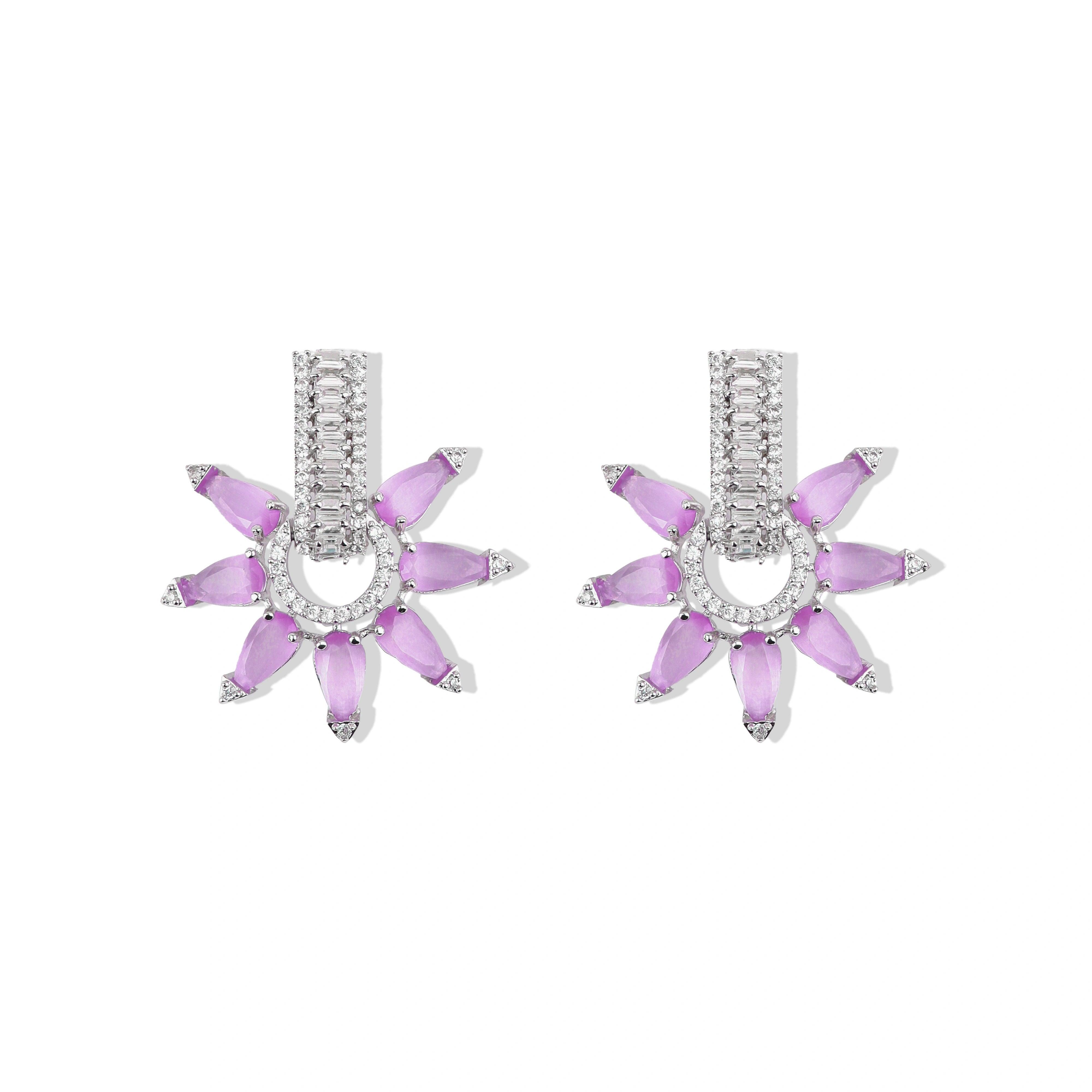 Velvet Shine Purple Stone Earring - Rukhmani