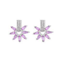 Velvet Shine Pink Stone Earrings - Rukhmani