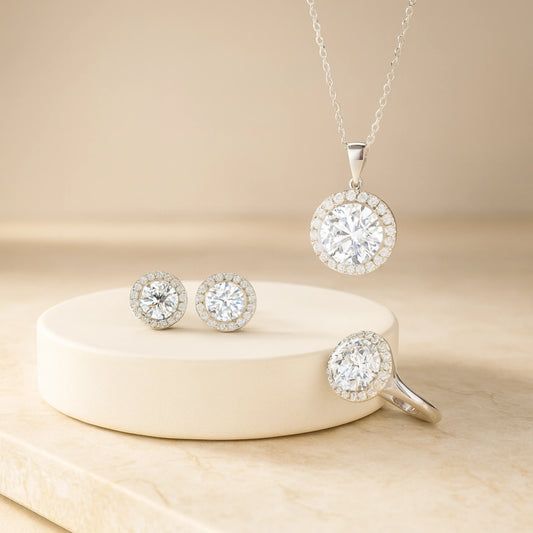 925 Sterling Silver Solitaire Sparkle Jewellery Set