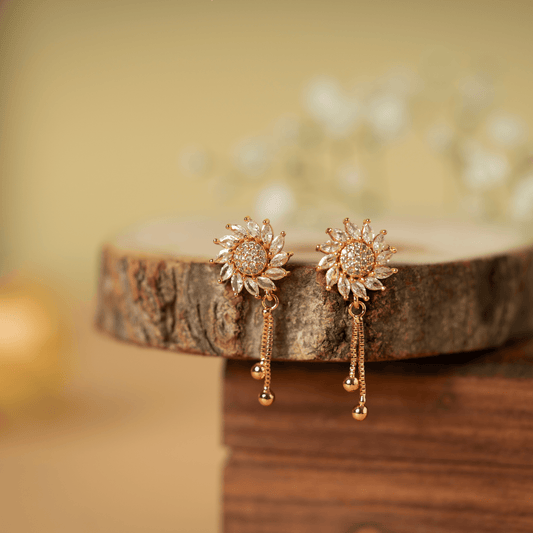 Gold Plated Kundan Designer Danglers Earrings - Rukhmani