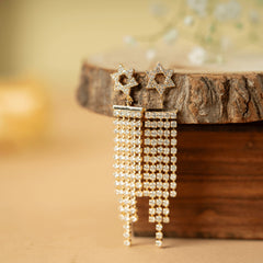 Golden Star Tassel Drop Earrings