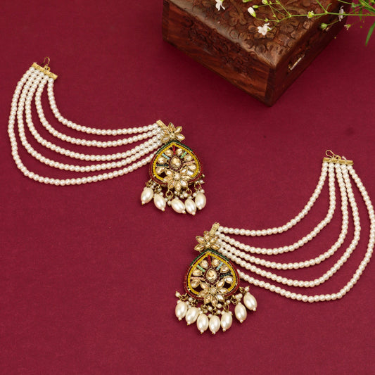 Mehfil jhumka with pearl Chain - Rukhmani