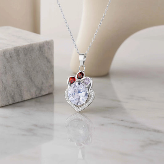 Statement Clear CZ Pendant with Color Accents in 925 Silver